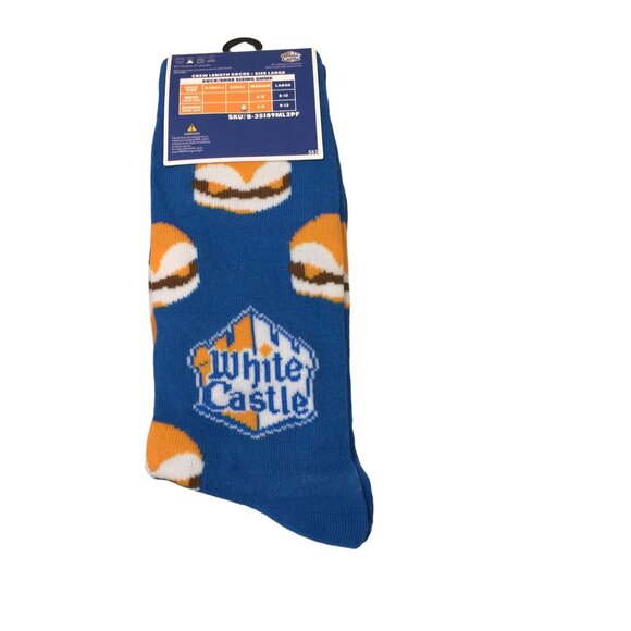 White Castle What You Crave Men's Crew Socks Set of 2 Large Size 8-12 - Picture 2 of 3